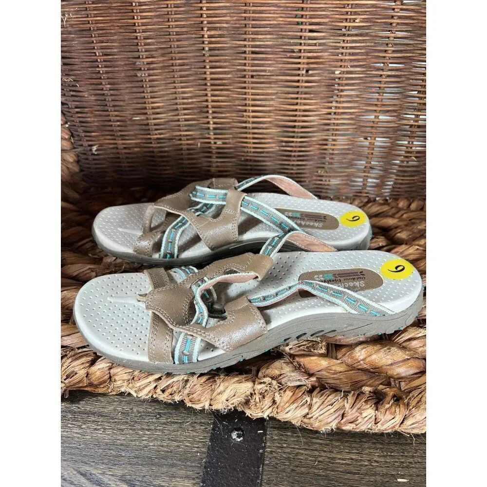 Skechers‎ Outdoor Lifestyle Women's Brown & White Strappy Sandals Size 6